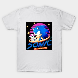 sonic with background black T-Shirt